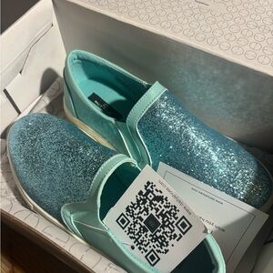 Brand new size 5.5 Glittery Blue Slip-On Flats